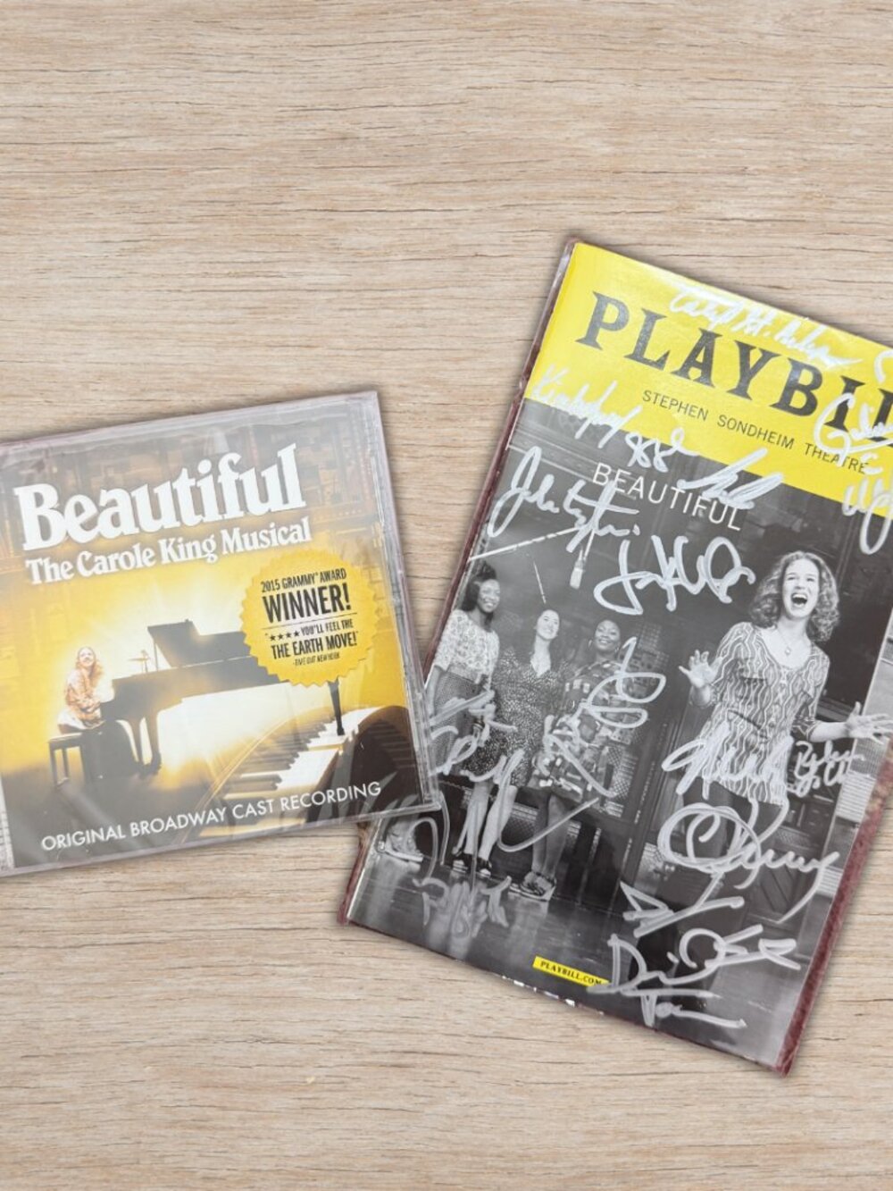 SIGNED Playbill and CD Beautiful The Carole King Musical Broadway Collectible